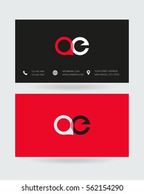 A & E Letter logo design vector element with Business card 