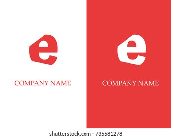 E Letter Logo design vector template in red color