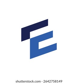 Fondo blanco del diseño del logotipo de la letra E. Concepto de logotipo de la letra de las iniciales del monograma.