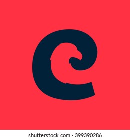 E letter logo with eagle negative space. Font style, vector design template elements for your sport application or corporate identity.