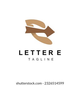 Logotipo de letra E, vector educativo, diseño alfabético simple, ilustración, símbolo, plantilla, marca