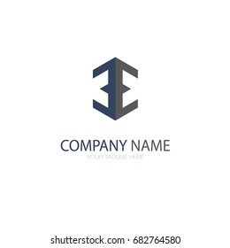 E Letter Logo. EE Letter Logo