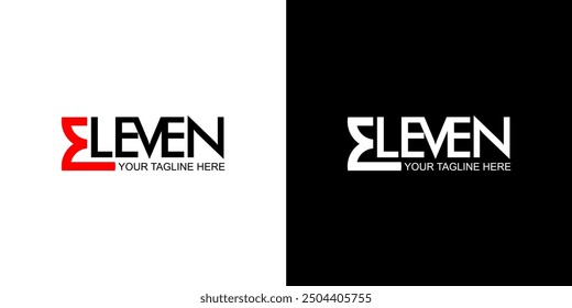 e letter logo. eleven logo design