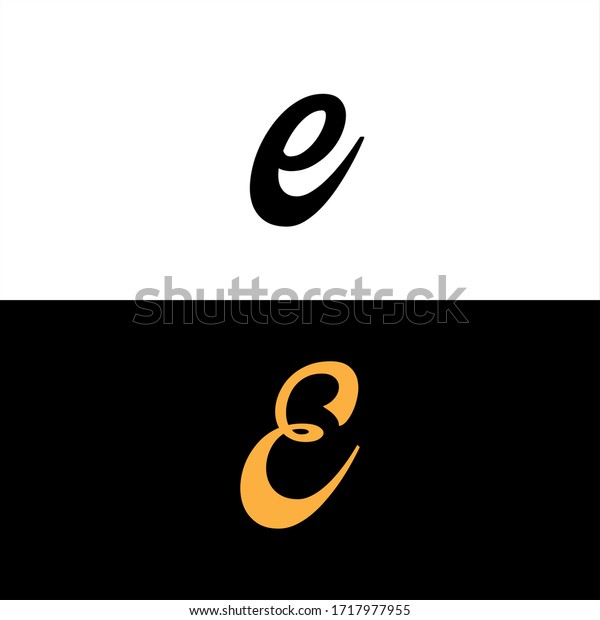 E Letter Logo Emblem Design Small Stock Vector Royalty Free