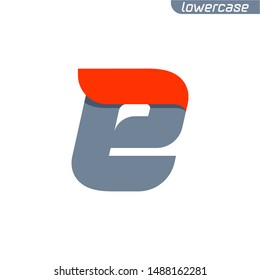 E letter logo with fast speed red flag line. Lowercase font style, vector design template elements for your application or corporate identity.