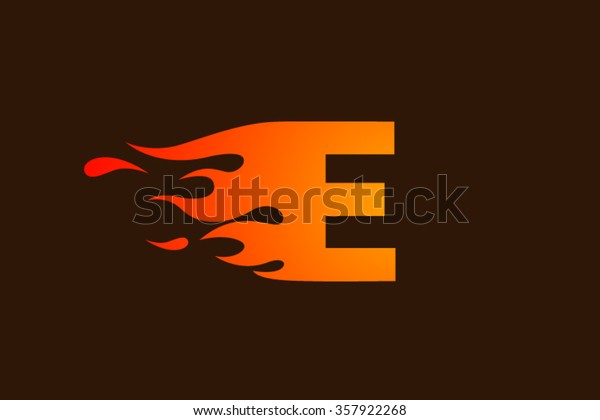 E letter logo, fire\
flames logo design.