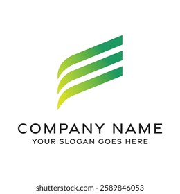 E Letter logo in Flag shape symbol