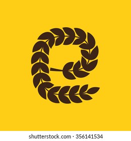 E letter logo formed by laurel wreath. Vector design template elements for your application or corporate identity.