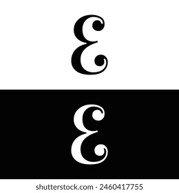 E letter logo, Letter E logo, E letter icon Design black background. Luxury E letter 
