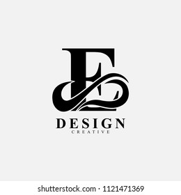 E letter logo icon with infinity wave. Creative monogram logo design. Modern icon design template.
