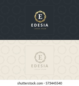 E Letter Logo, Icon with pattern. vector element