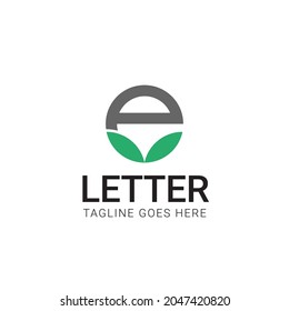 E letter logo with leaf for your brand or company