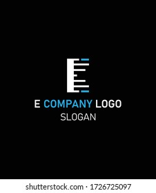 E letter logo, Line Letter Initial E Logo Design Template