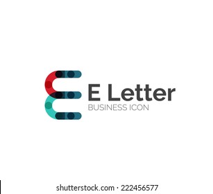 E letter logo, minimal line design, business icon