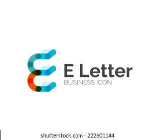 Logotipo da carta E, design de linha mínimo, ícone de negócios