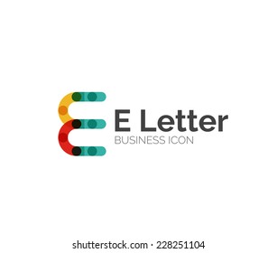 E letter logo, minimal line design, business icon