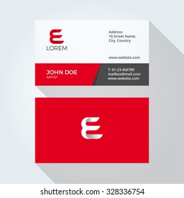 E Letter Logo Modern Simple Abstract. Corporate Business card design template