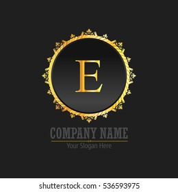 E Letter logo, Monogram design elements, line art logo design. Beautiful Boutique Logo Designs, Business sign, Restaurant, Royalty, Cafe, Hotel, Heraldic, Jewelry, Fashion, Wine. Vector illustration