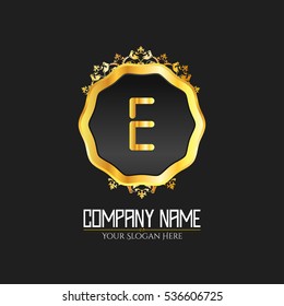 E Letter logo, Monogram design elements, line art logo design. Beautiful Boutique Logo Designs, Business sign, Restaurant, Royalty, Cafe, Hotel, Heraldic, Jewelry, Fashion, Wine. Vector illustration