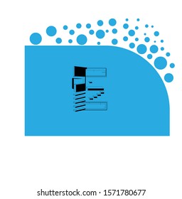 E letter logo with nice background.
