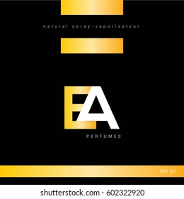 E & A Letter logo with packaging design template