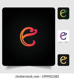 E letter logo professional abstract gradient design