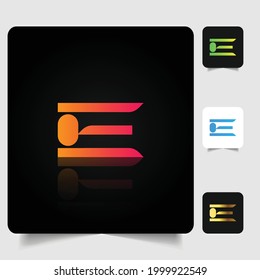 E letter logo professional abstract gradient design