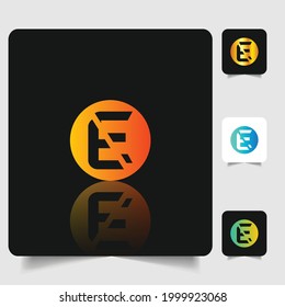 E letter logo professional abstract gradient design