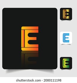E letter logo professional abstract gradient design