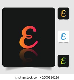 E letter logo professional abstract gradient design