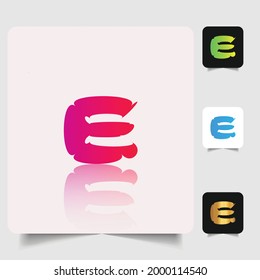 E letter logo professional abstract gradient design