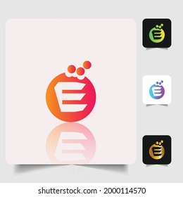 E letter logo professional abstract gradient design