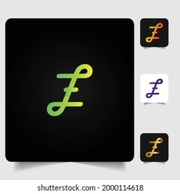 E letter logo professional abstract gradient design
