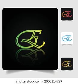 E letter logo professional abstract gradient design