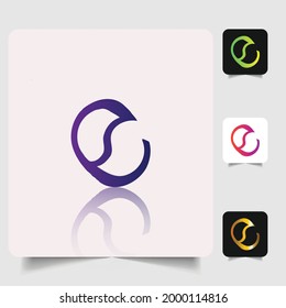 E letter logo professional abstract gradient design