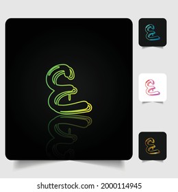 E letter logo professional abstract gradient design