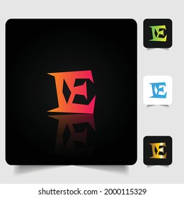 E letter logo professional abstract gradient design
