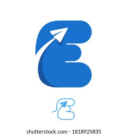 E letter logo set consisting of line and negative space paper plane icons. Designed for flight company advertising, travel sign, airways identity, etc.