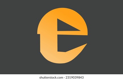 E letter logo with sharp shape and golden yellow color.