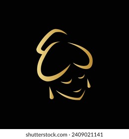 E letter logo with a silhouette of a woman's face for a beauty brand with commercial use license for any purpose