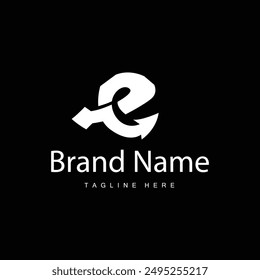 E letter logo in simple style Luxury product brand template illustration