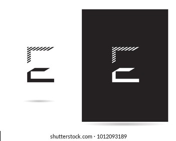 E letter logo stroke design vector template