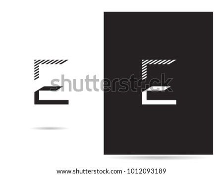 E letter logo stroke design vector template