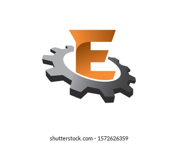 Modelo de símbolo ou logotipo de letra E