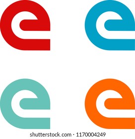 e letter logo template