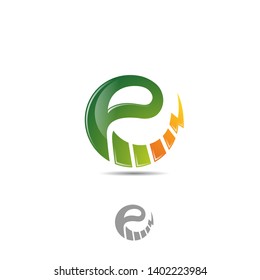 E letter logo template. electric eco envorontment