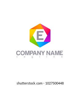 E letter logo template modern