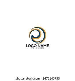 e letter logo template vector