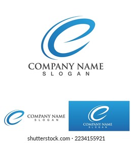 Diseño de iconos vectoriales de plantillas de logotipos de letras E