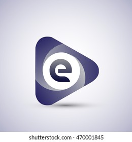 E letter logo in the triangle shape, font icon, Vector design template elements for your application or company identity.